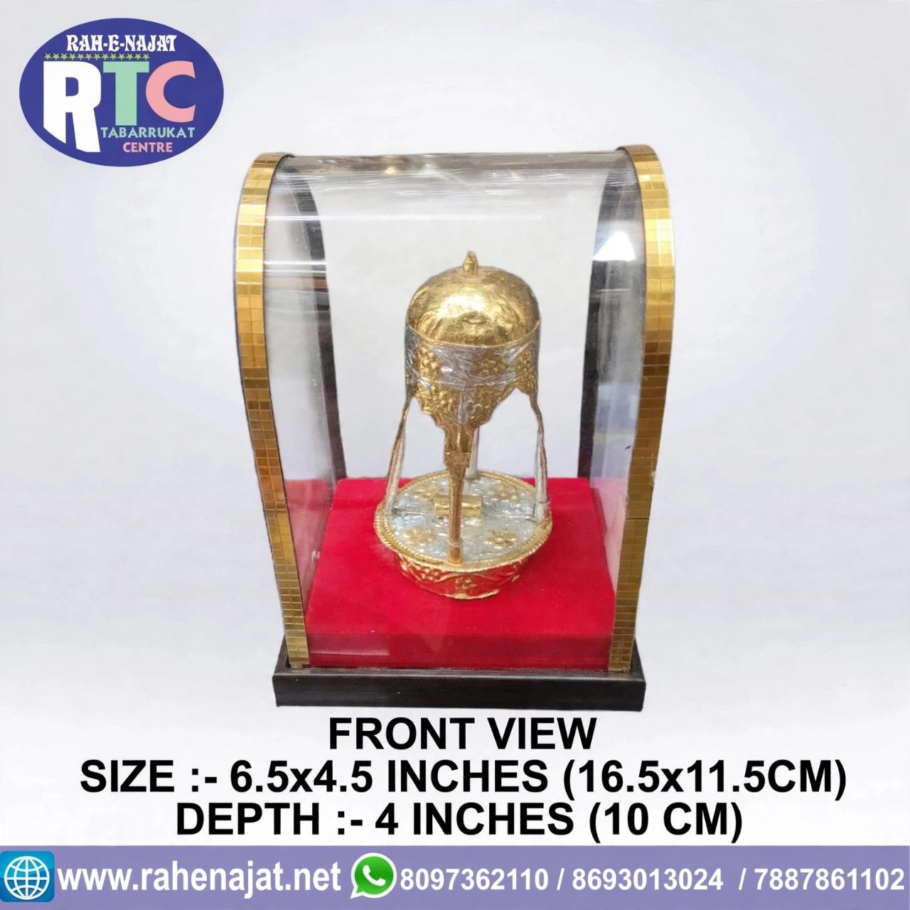 BIBI ZAINAB SA ROZA WITH BOX | 6 INCHES | BRASS | WARAK WORK - Image 2