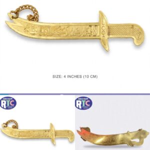 STEEL ZULFIQAR | LIGHT WEIGHT | GOLD POLISH | 4 TO 9 INCHES